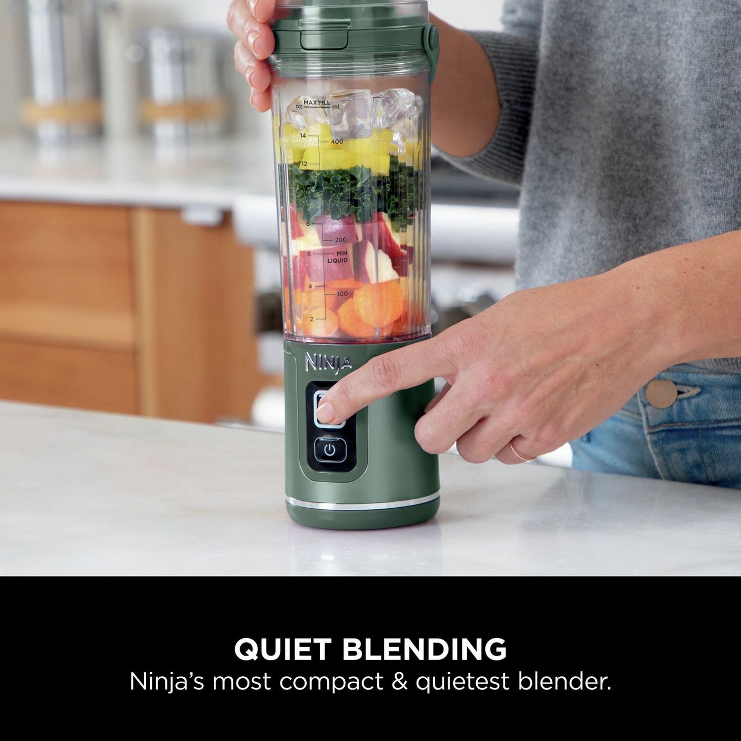 Ninja Blast Blender Forest Green portable blender - British product