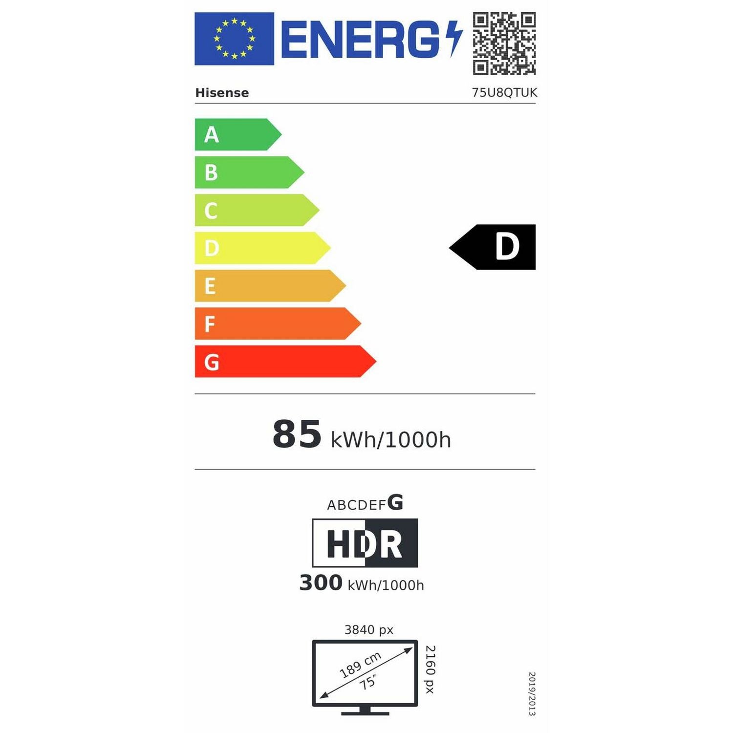 Hisense 75U8QTUK MiniLED 4K TV 75 inch - British product