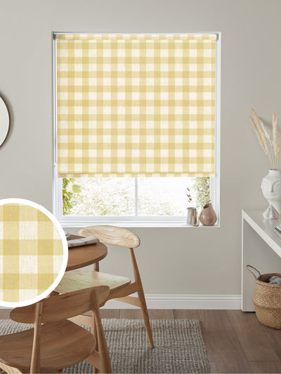 Next Sunshine Yellow Gingham Made To Measure Roller Blind- Buy online at McGrocer