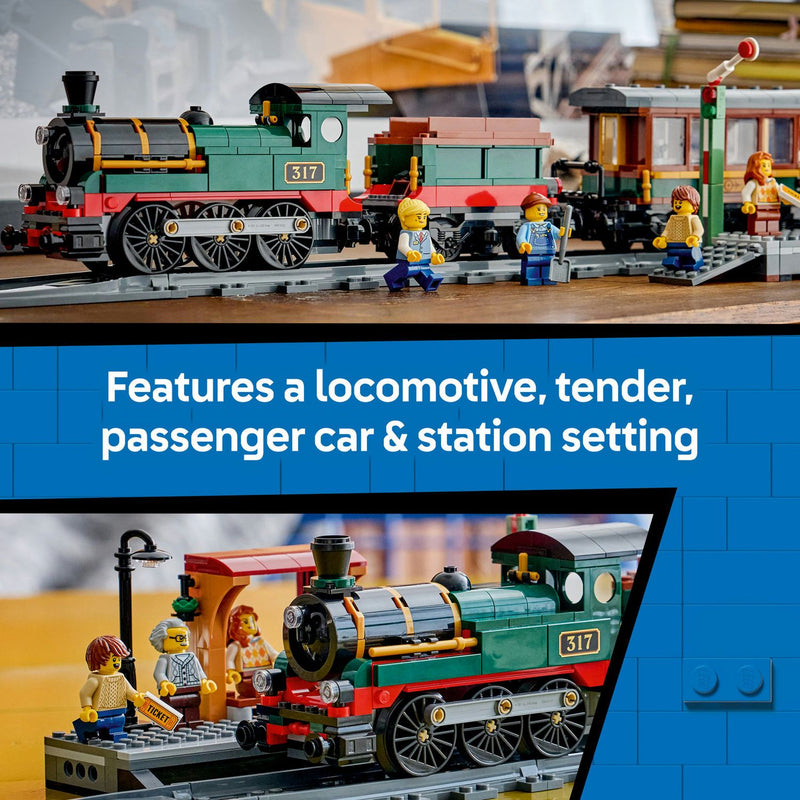 LEGO City Vintage Steam Train toy train set 575 pieces, imported from the UK