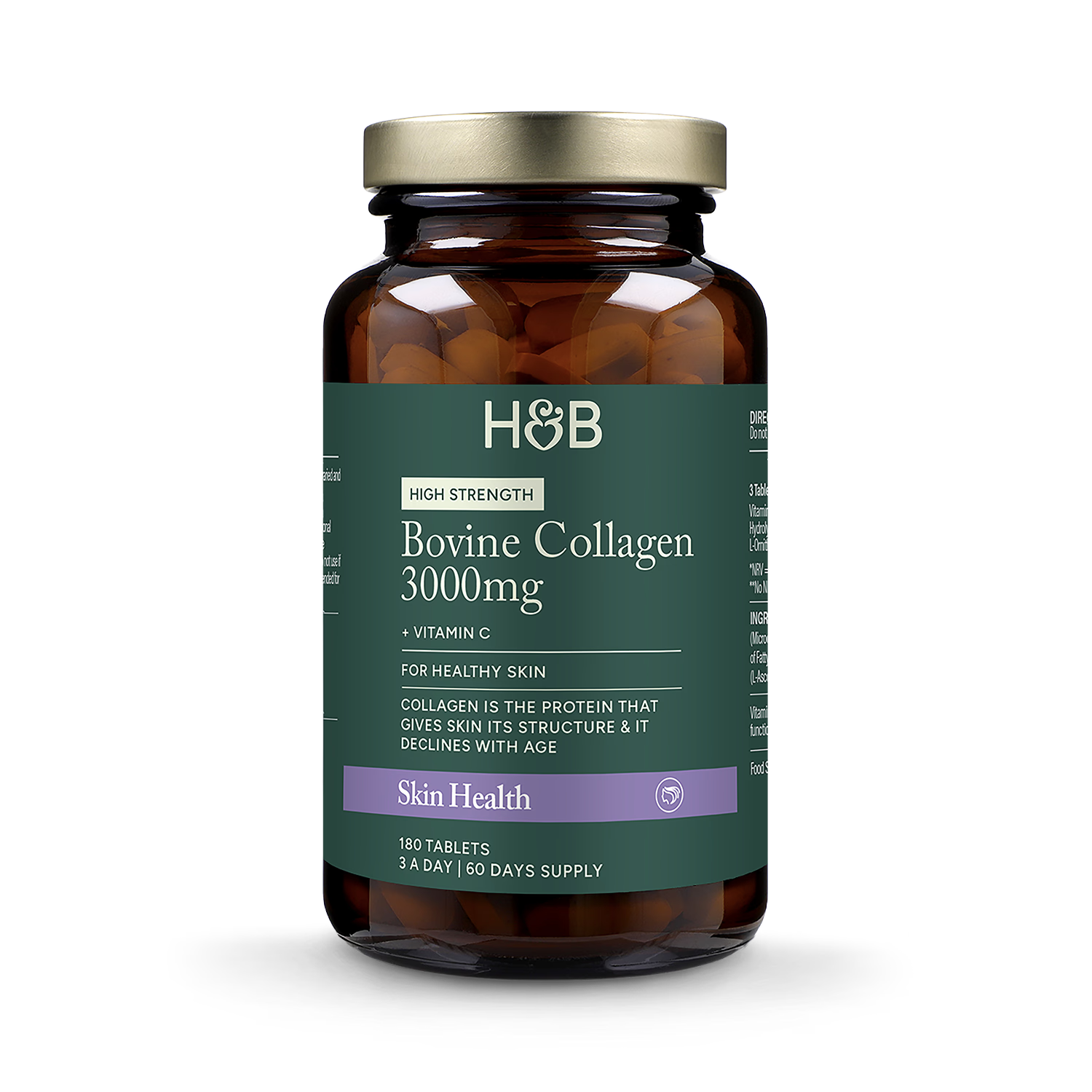 Holland & Barrett Bovine Collagen 3000mg 180 Tablets, UK version