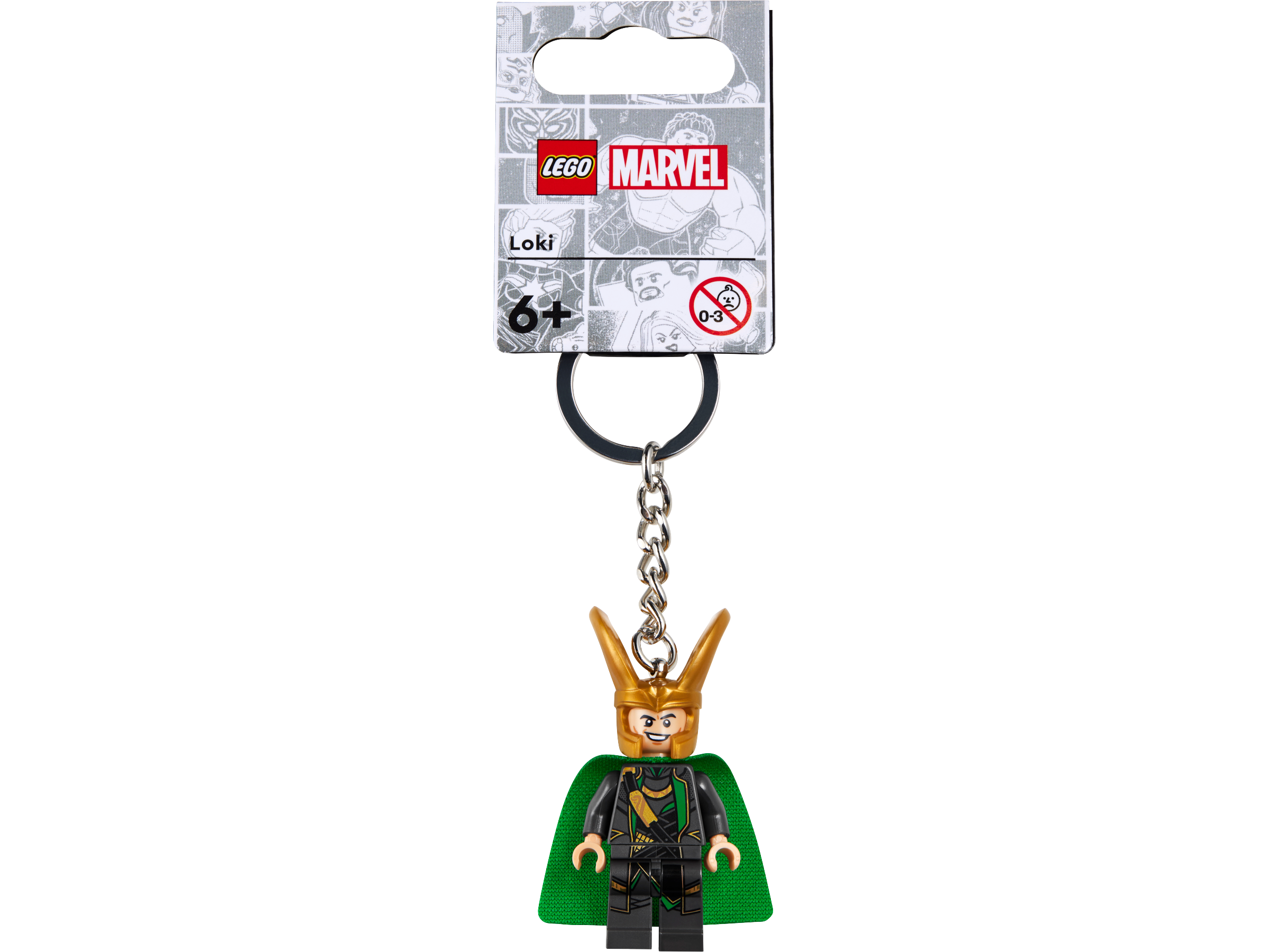 LEGO Marvel Loki Minifigure Keyring with cape 8cm, UK version