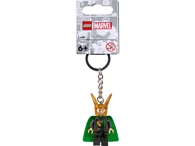 LEGO Marvel Loki Minifigure Keyring with cape 8cm, UK version