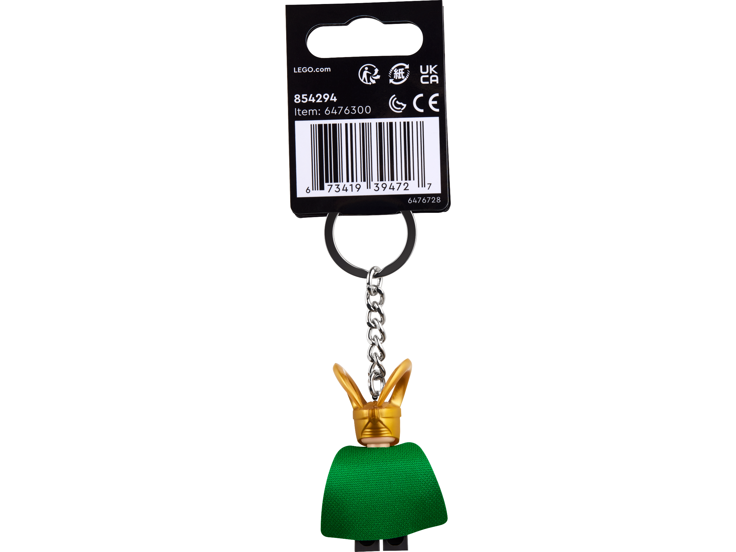 LEGO Marvel Loki Minifigure Keyring with cape 8cm, UK version