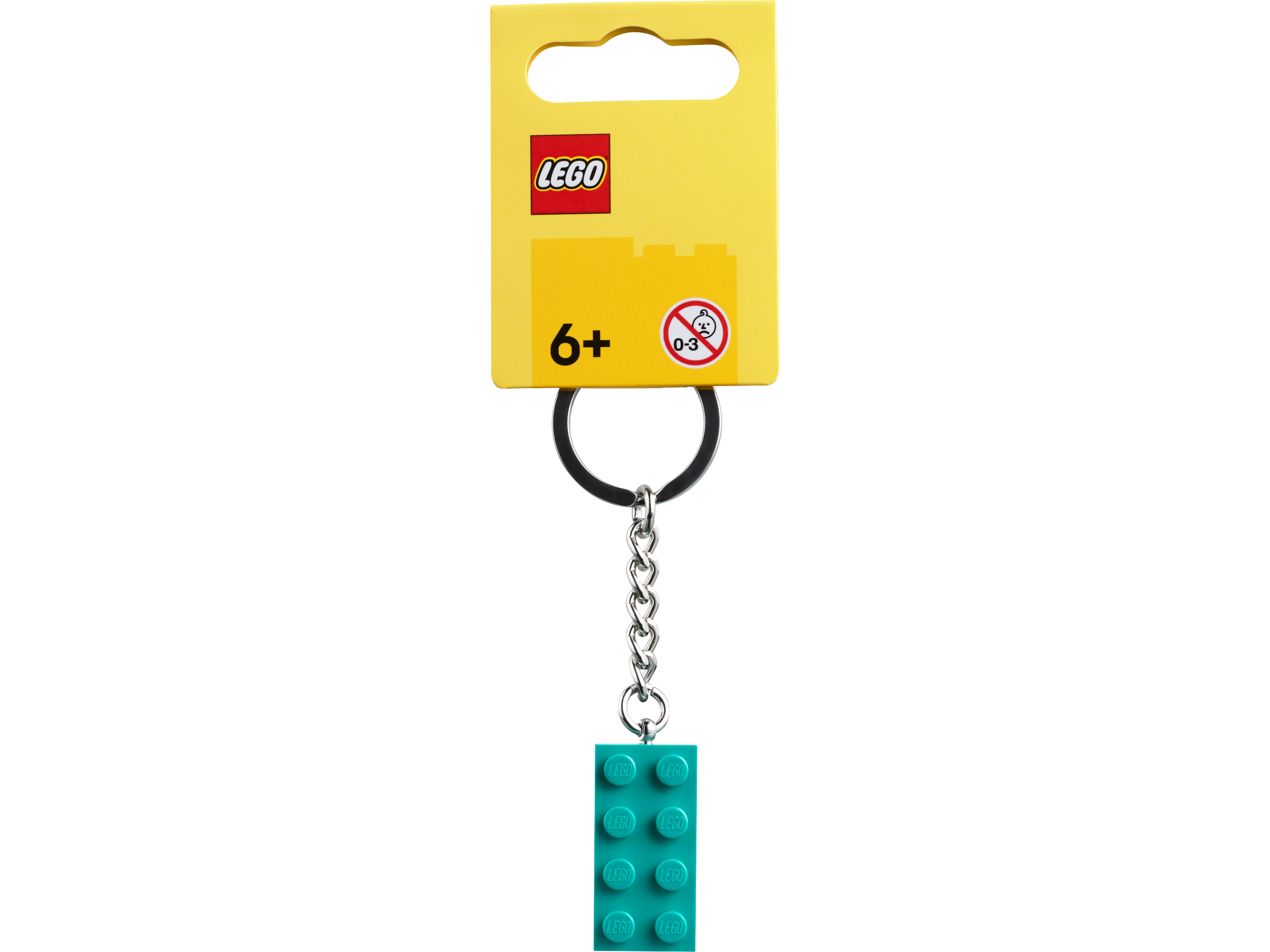 LEGO Brick Keyring Bright Bluish Green 8cm long - British product