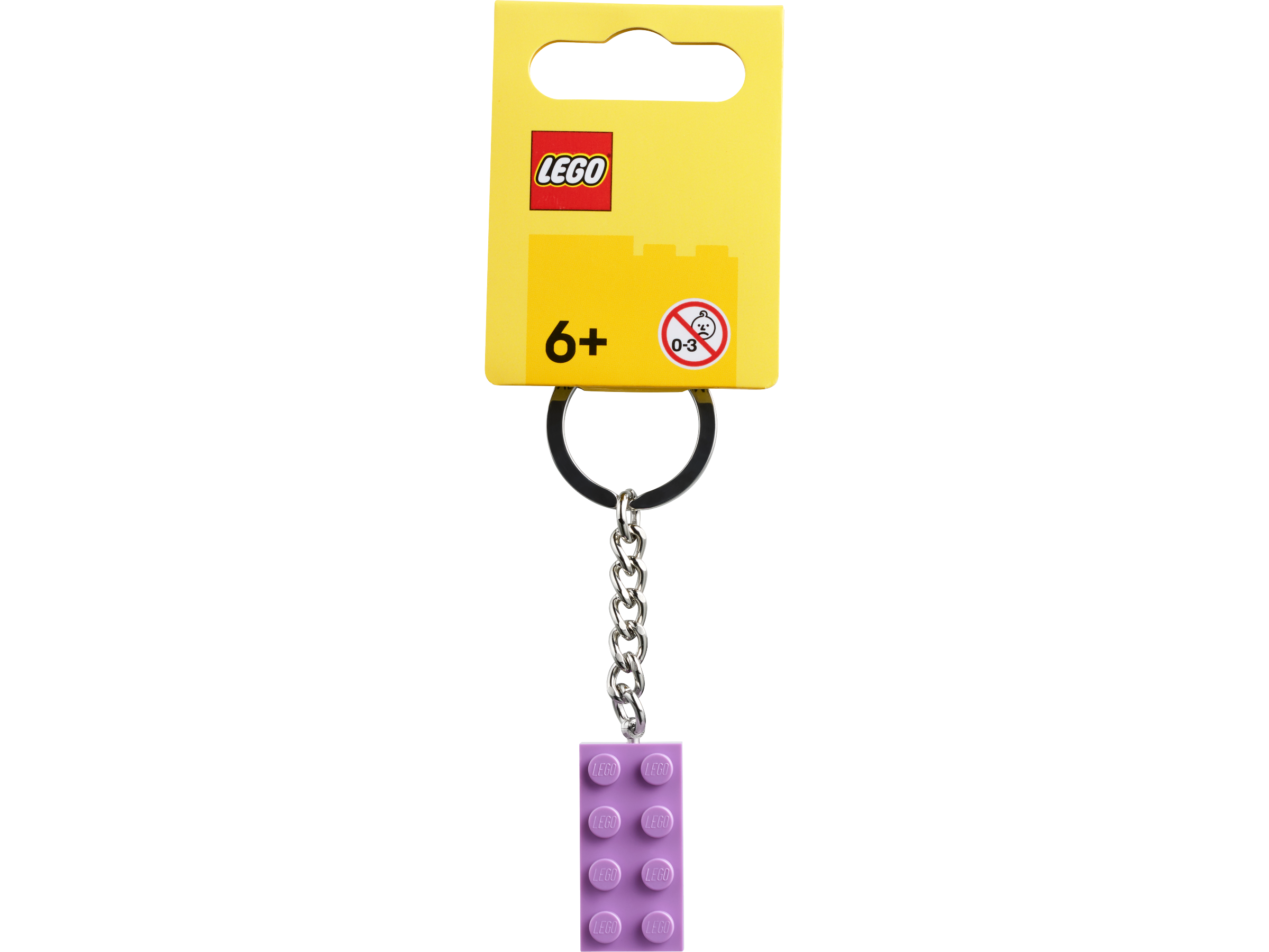 LEGO Medium Lavender 2x4 Stud Brick Keyring, UK version