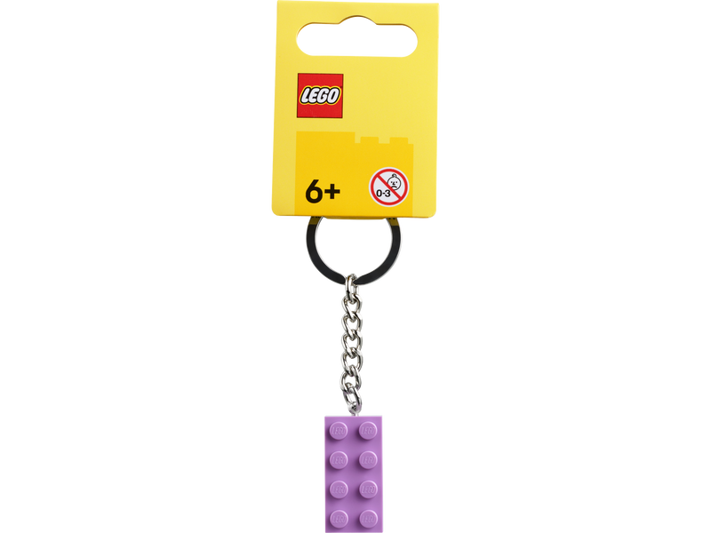 LEGO Medium Lavender 2x4 Stud Brick Keyring, UK version