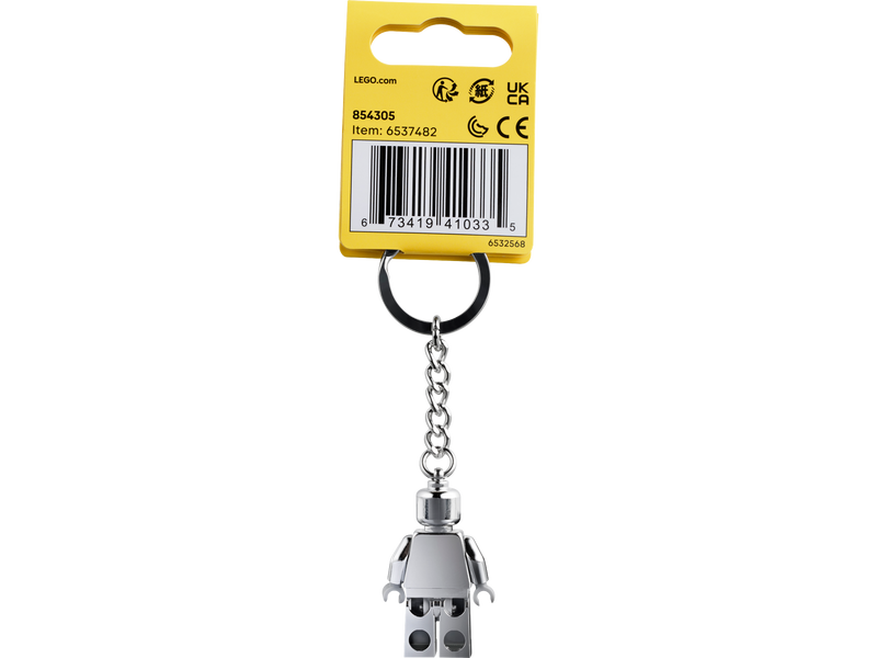 LEGO Silver Minifigure Key Ring 9cm length (British brand)