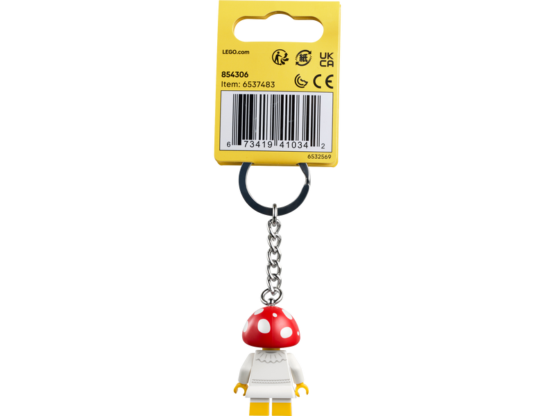 LEGO Mushroom Girl Keychain 9cm, imported from the UK