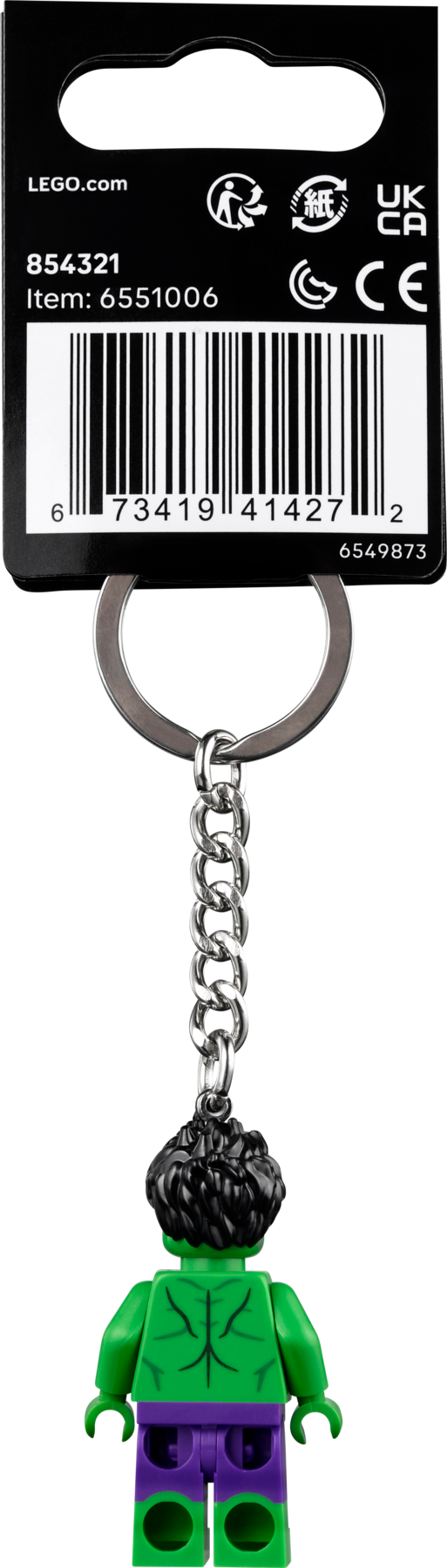 LEGO Hulk Key Chain Marvel Minifigure 9cm (British brand)