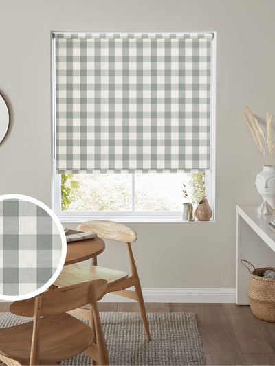Next Sage Green Gingham Made To Measure Roller Blind- Buy online at McGrocer