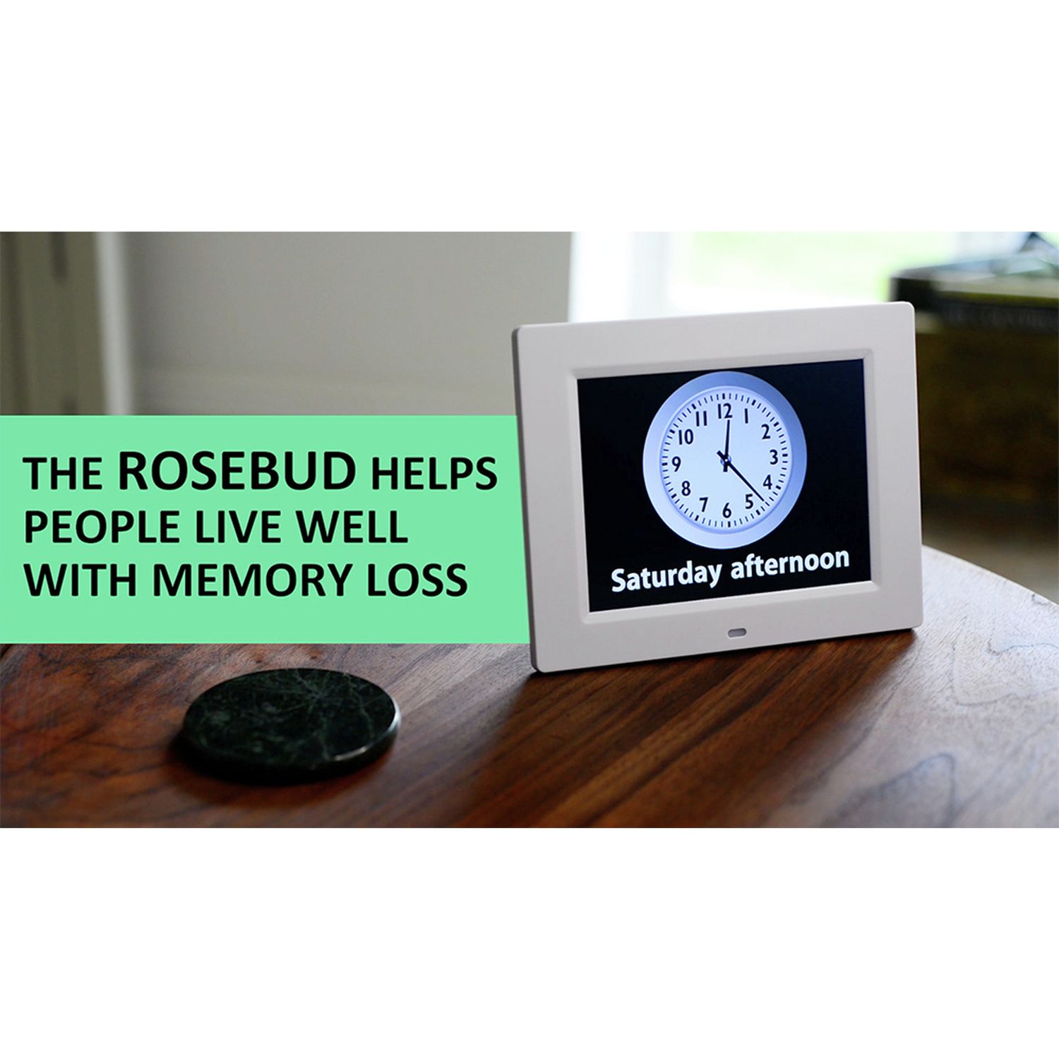 Ravencourt Living Rosebud dementia reminder clock, imported from the UK