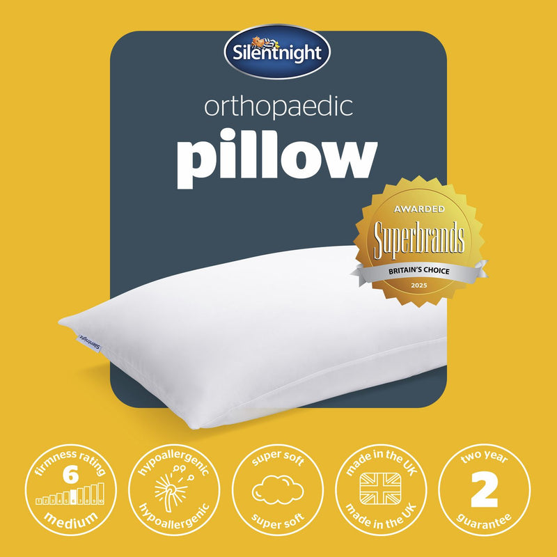 Silentnight orthopaedic medium support pillow 74x48cm - British product