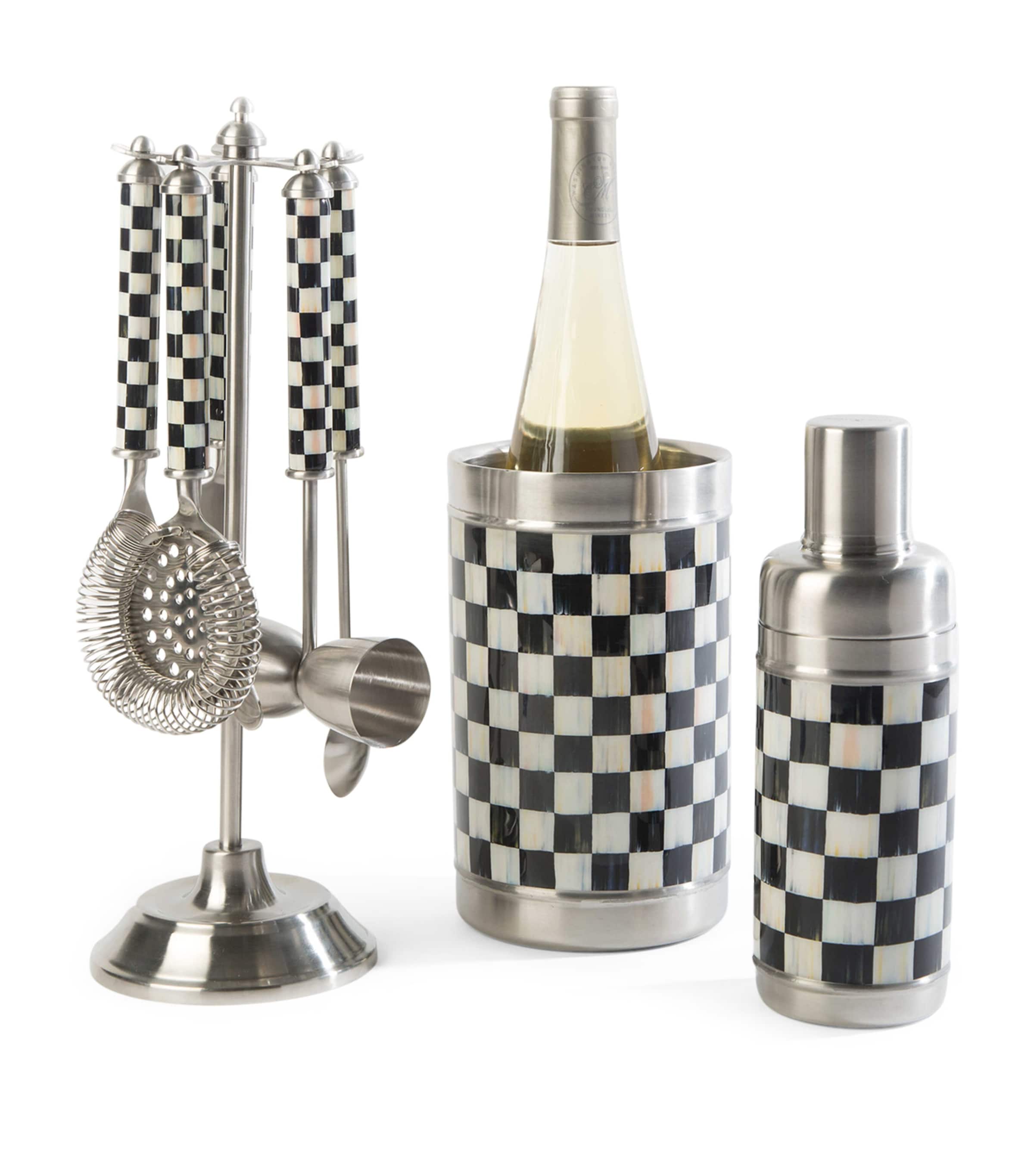 MacKenzie-Childs Courtly Check wine cooler, imported from the UK