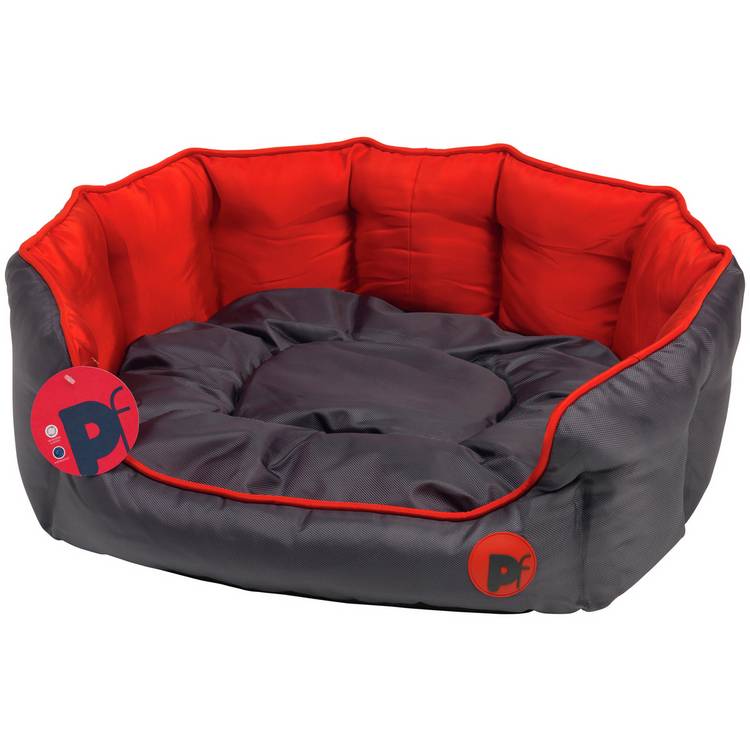 Petface Oxford Oval Red large dog bed - British product