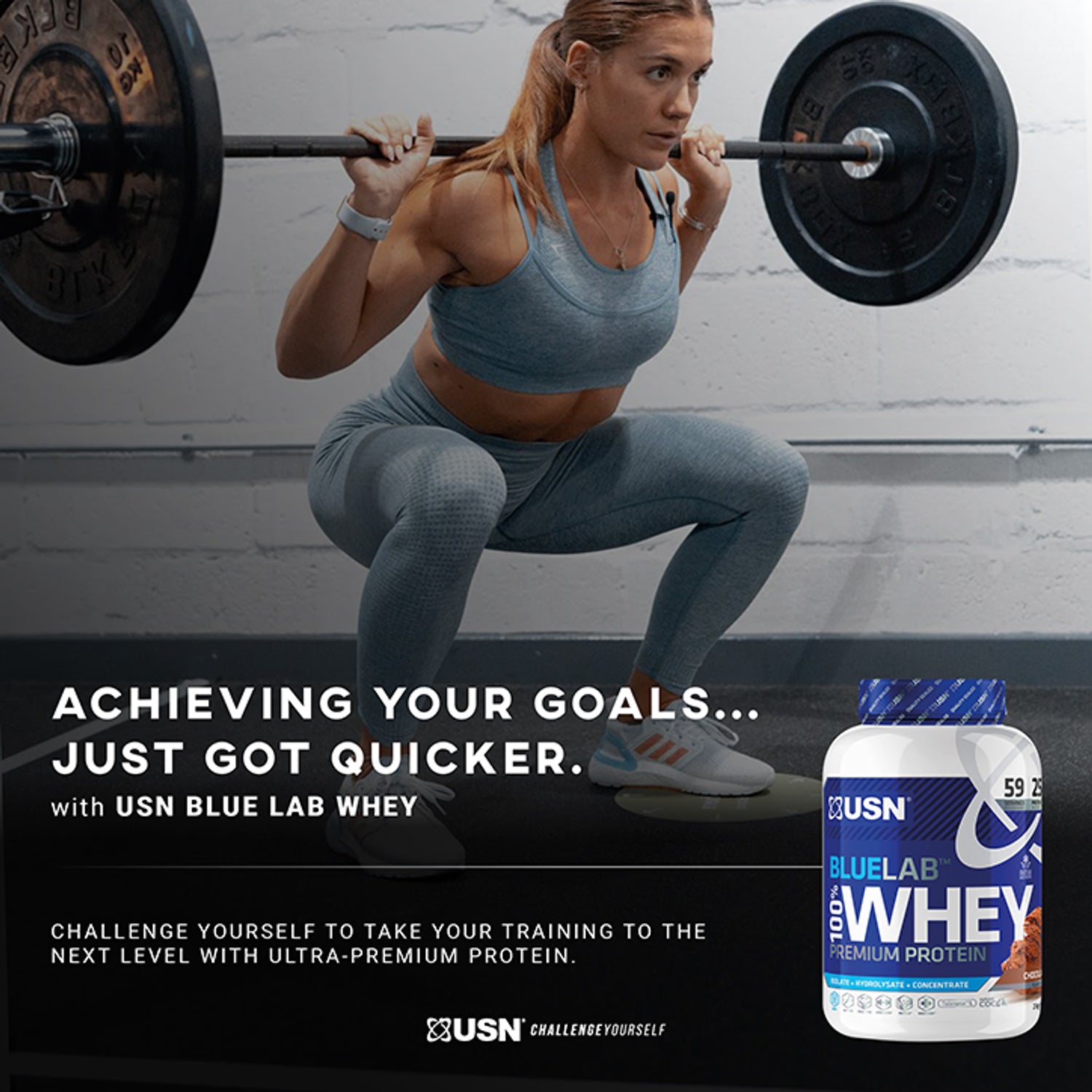 USN whey protein powder strawberry 2kg, UK version