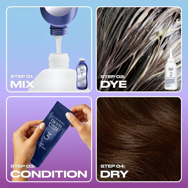 Clairol Nice n Easy Dark Warm Brown Semi-Permanent Hair Dye - British product