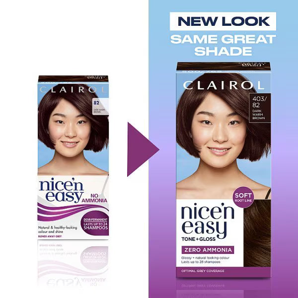 Clairol Nice n Easy Dark Warm Brown Semi-Permanent Hair Dye - British product