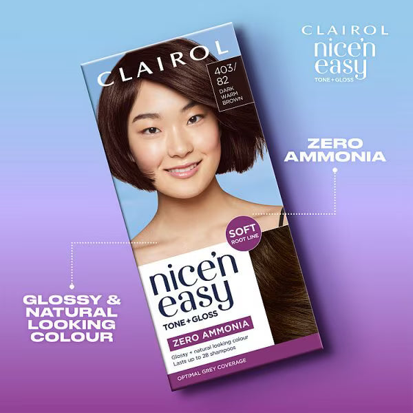 Clairol Nice n Easy Dark Warm Brown Semi-Permanent Hair Dye - British product