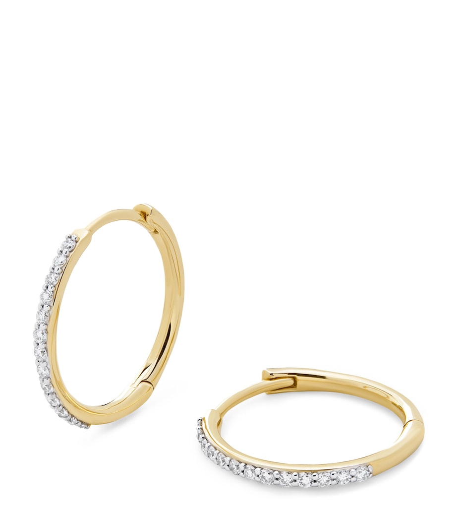 Monica Vinader 14k yellow gold diamond hoop earrings - British product