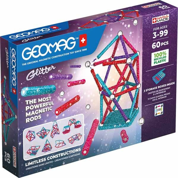 Geomag magnetic glitter panels 60 pieces, UK version