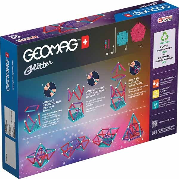 Geomag magnetic glitter panels 60 pieces, UK version