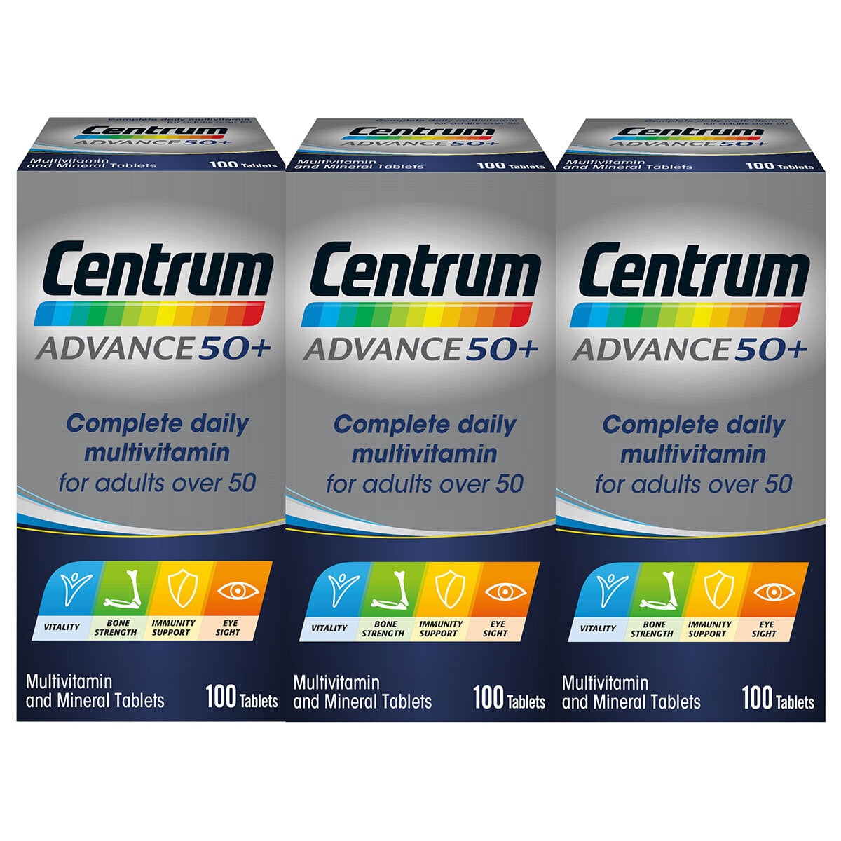 Centrum Advance 50+ multivitamin 3 x 100 count - British product