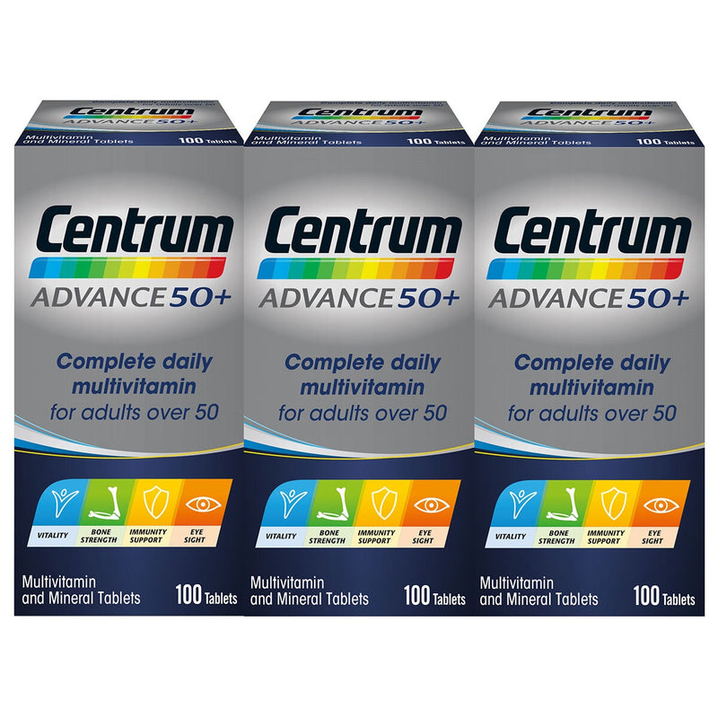 Centrum Advance 50+ multivitamin 3 x 100 count - British product