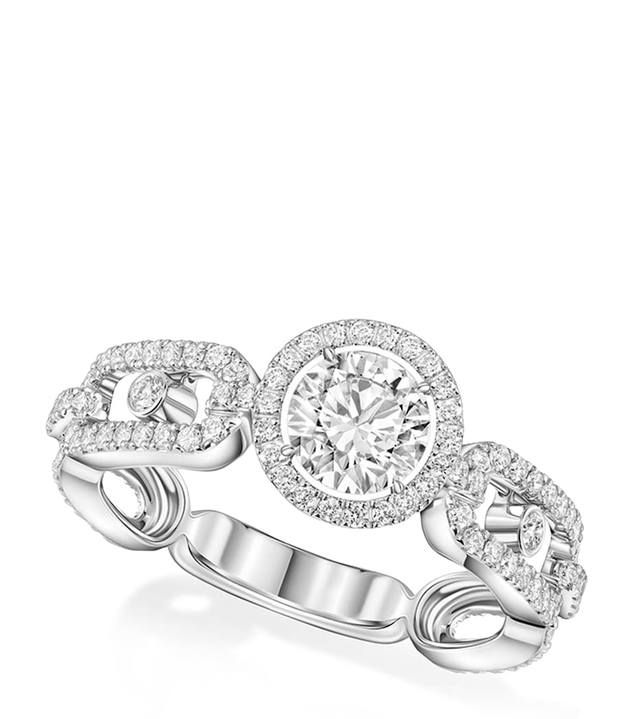 Messika white gold diamond ring size 54, UK version