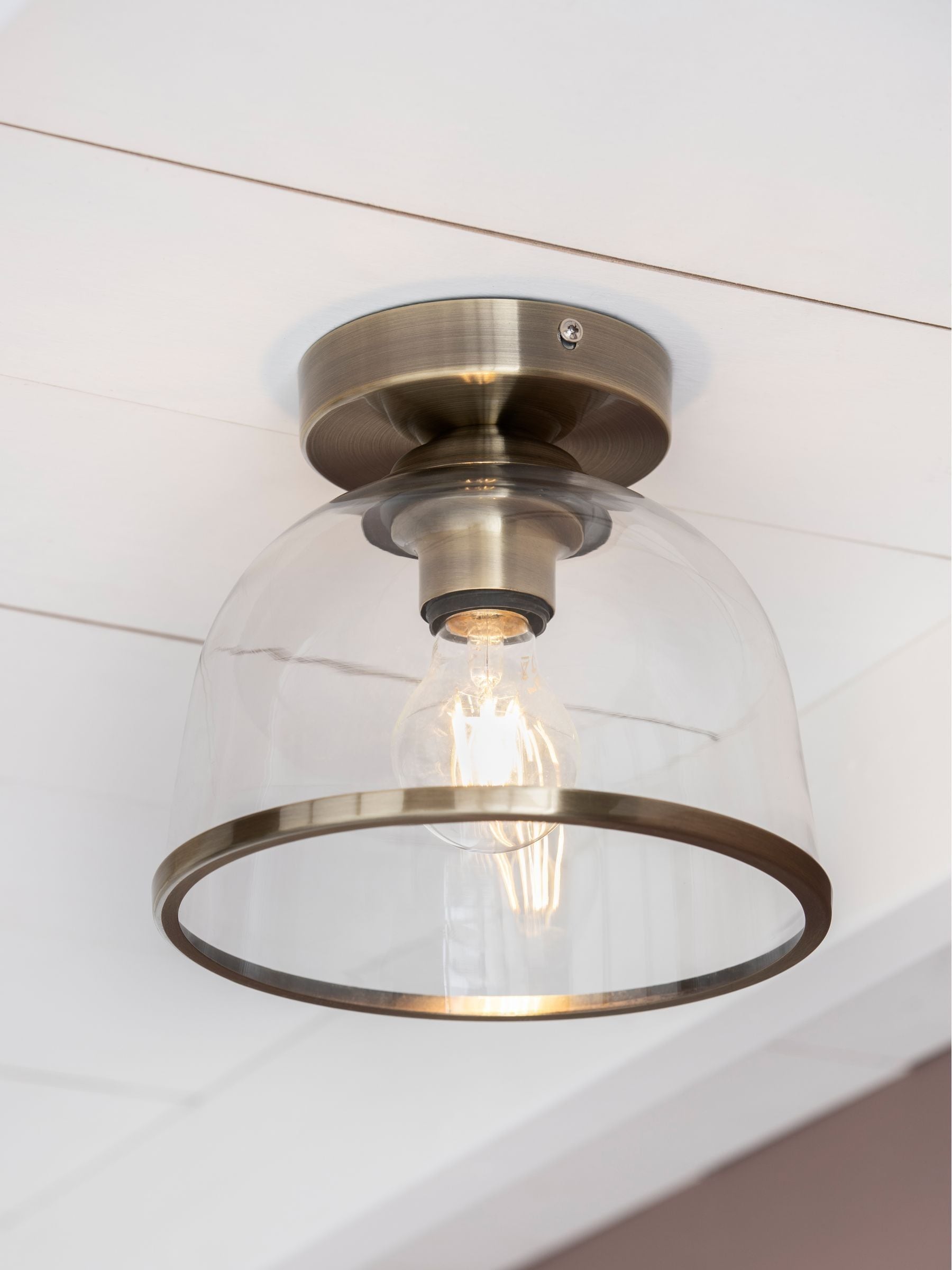 Brass Gloucester 1 Light Flush Ceiling Light