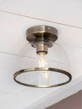 Brass Gloucester 1 Light Flush Ceiling Light