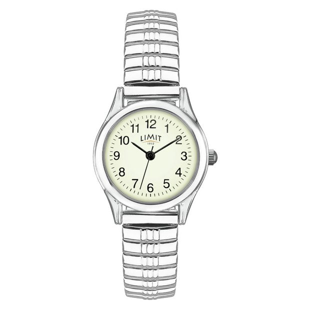Limit ladies watch glow dial silver expander 25mm, imported from the UK