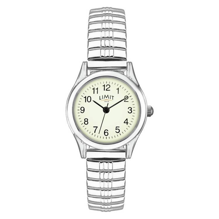 Limit ladies watch glow dial silver expander 25mm, imported from the UK