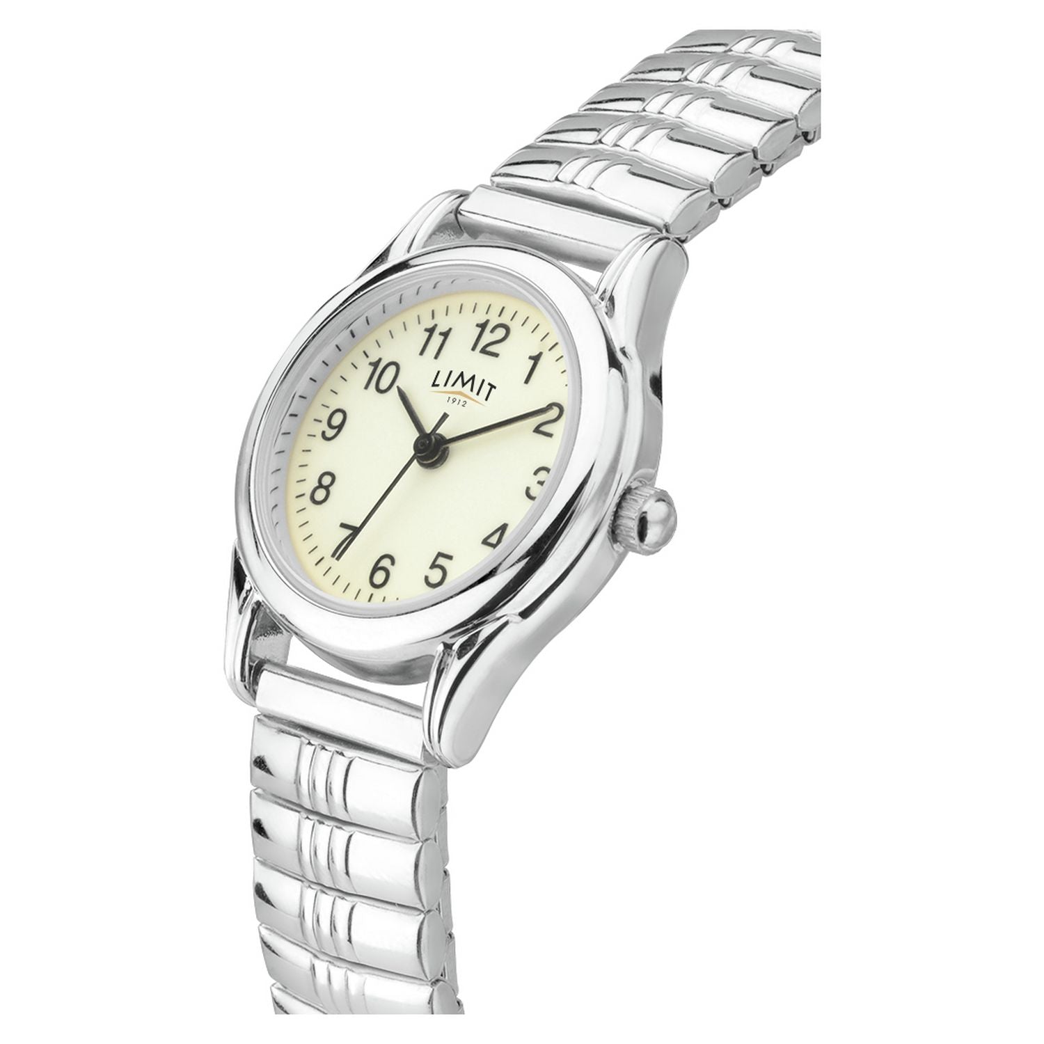 Limit ladies watch glow dial silver expander 25mm, imported from the UK