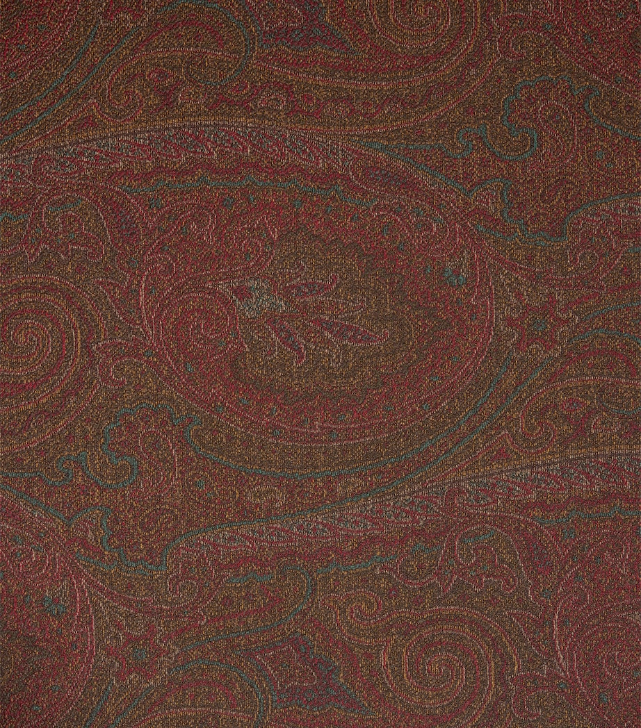 Etro Arnica round tray paisley jacquard leather trim (British brand)