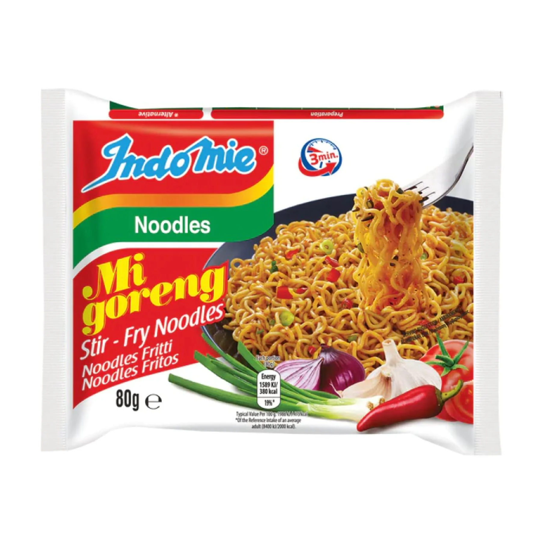 Indomie Mi Goreng instant stir-fry noodles, UK version