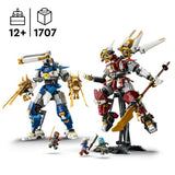 LEGO NINJAGO Twin Titan Mechs building set with 1707 pieces, UK version