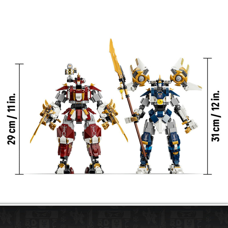 LEGO NINJAGO Twin Titan Mechs building set with 1707 pieces, UK version