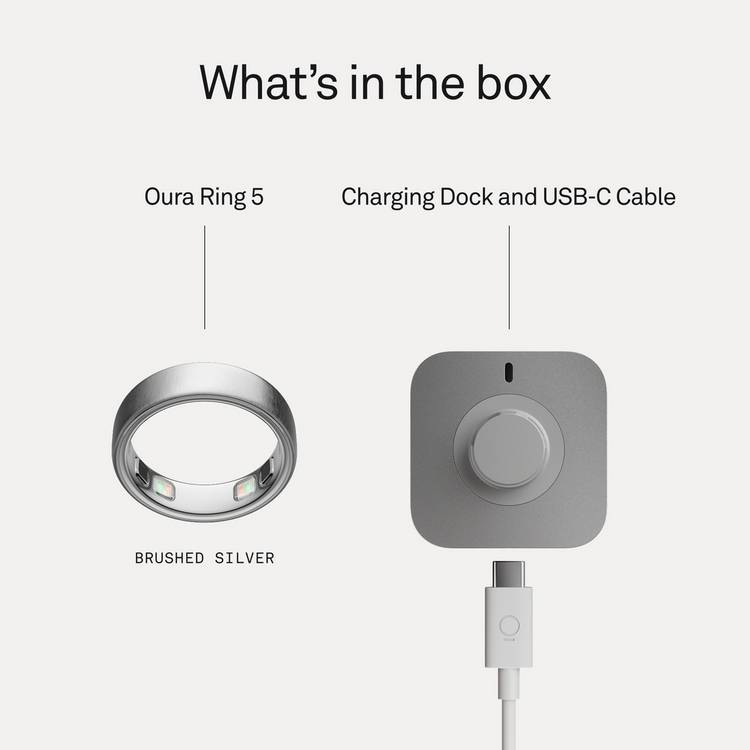 Oura smart ring Brushed Silver size 9, UK version