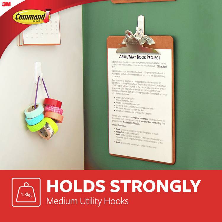Command medium utility hooks pack with spare strip - British product