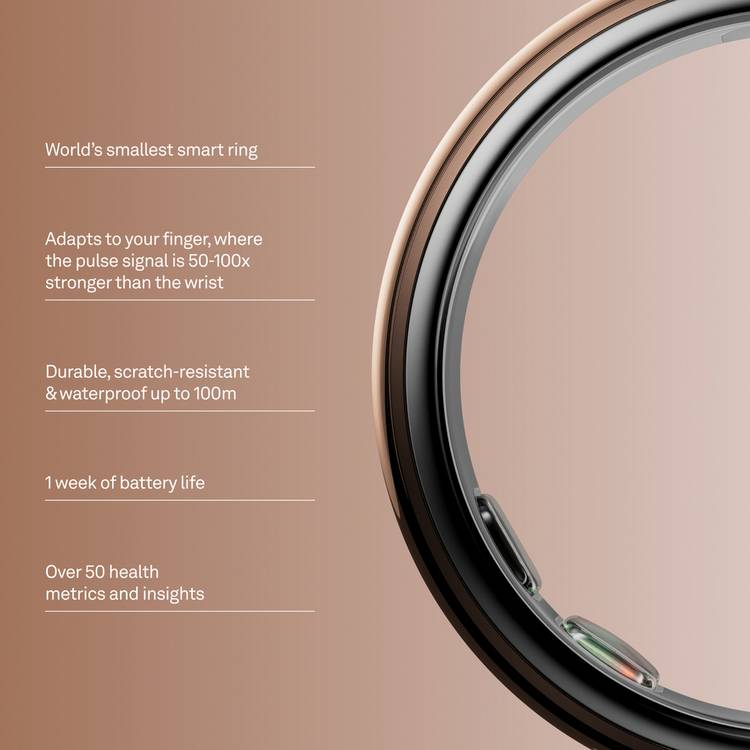 Oura smart ring Deep Rose size 6, imported from the UK
