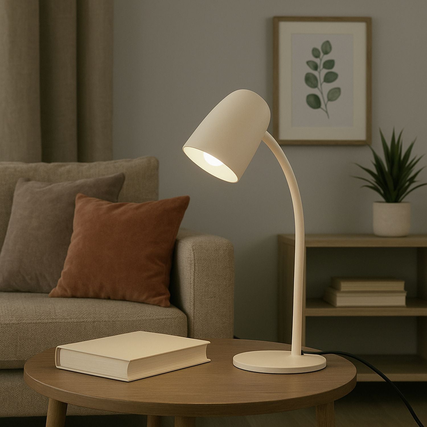 EGLO Carlo desk lamp in sand steel, UK version