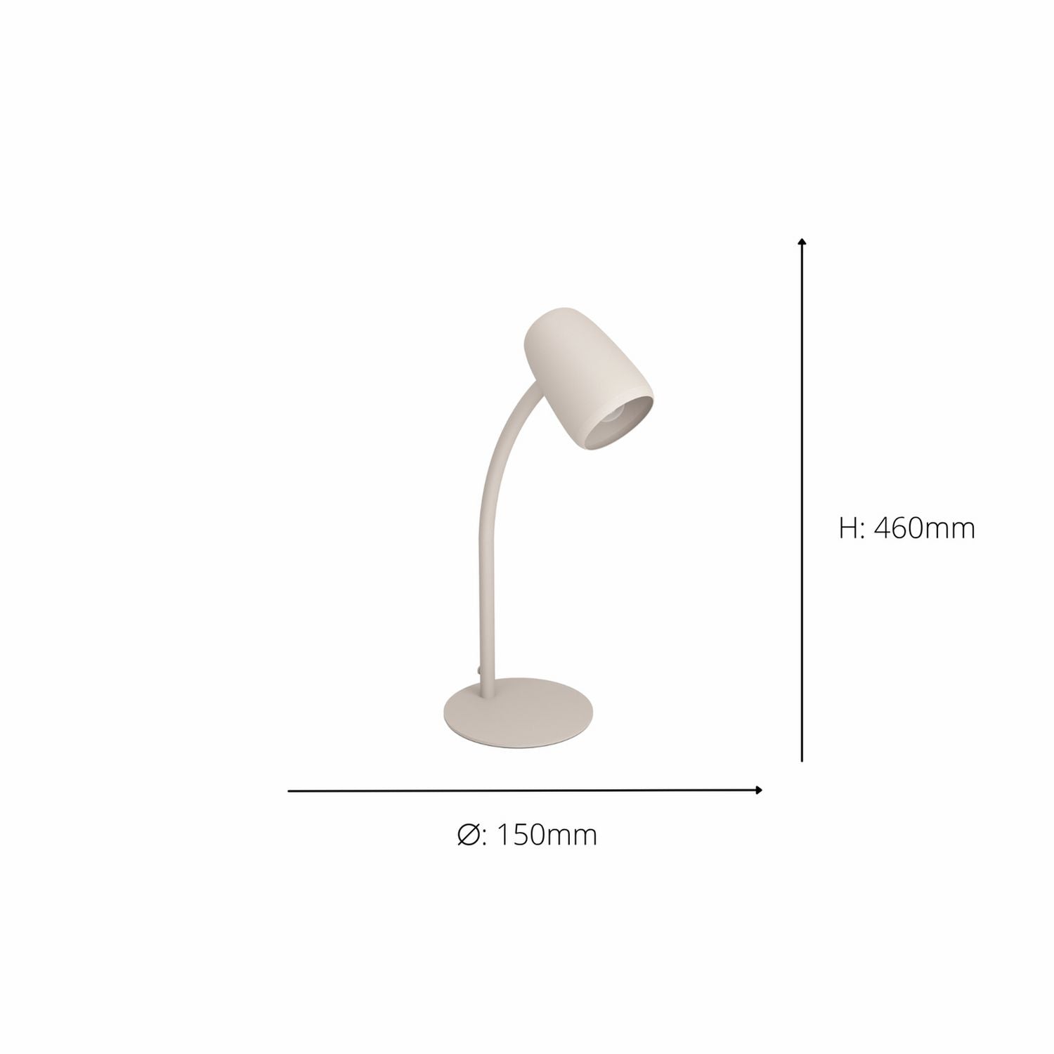 EGLO Carlo desk lamp in sand steel, UK version