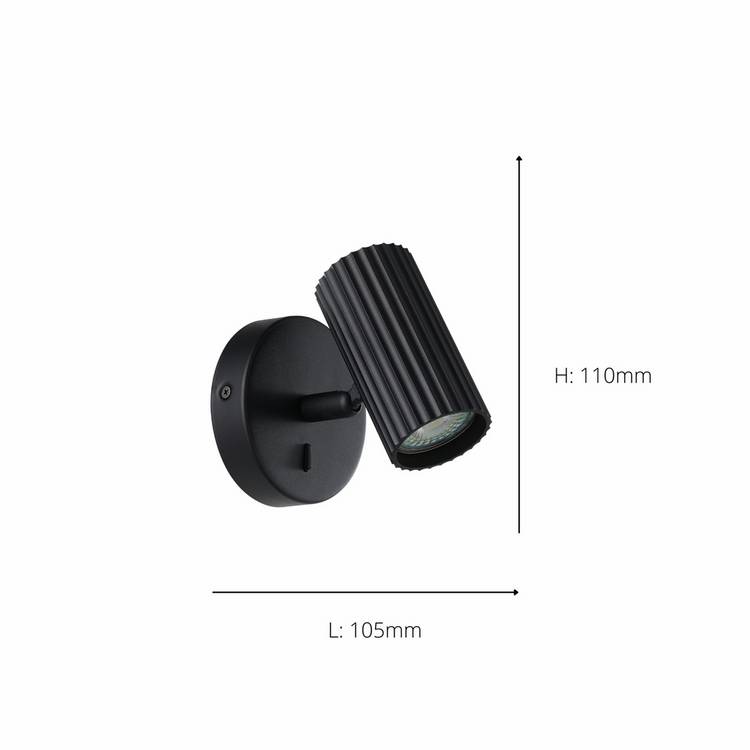 EGLO Portillo metal wall light black aluminium steel, UK version
