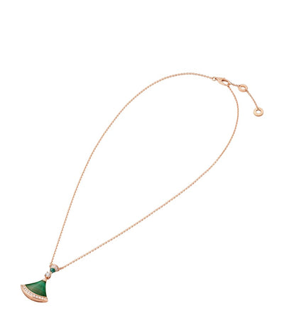 Harrods Bvlgari Divas' Dream Rose Gold Malachite And Diamond Necklace- Buy online at McGrocer