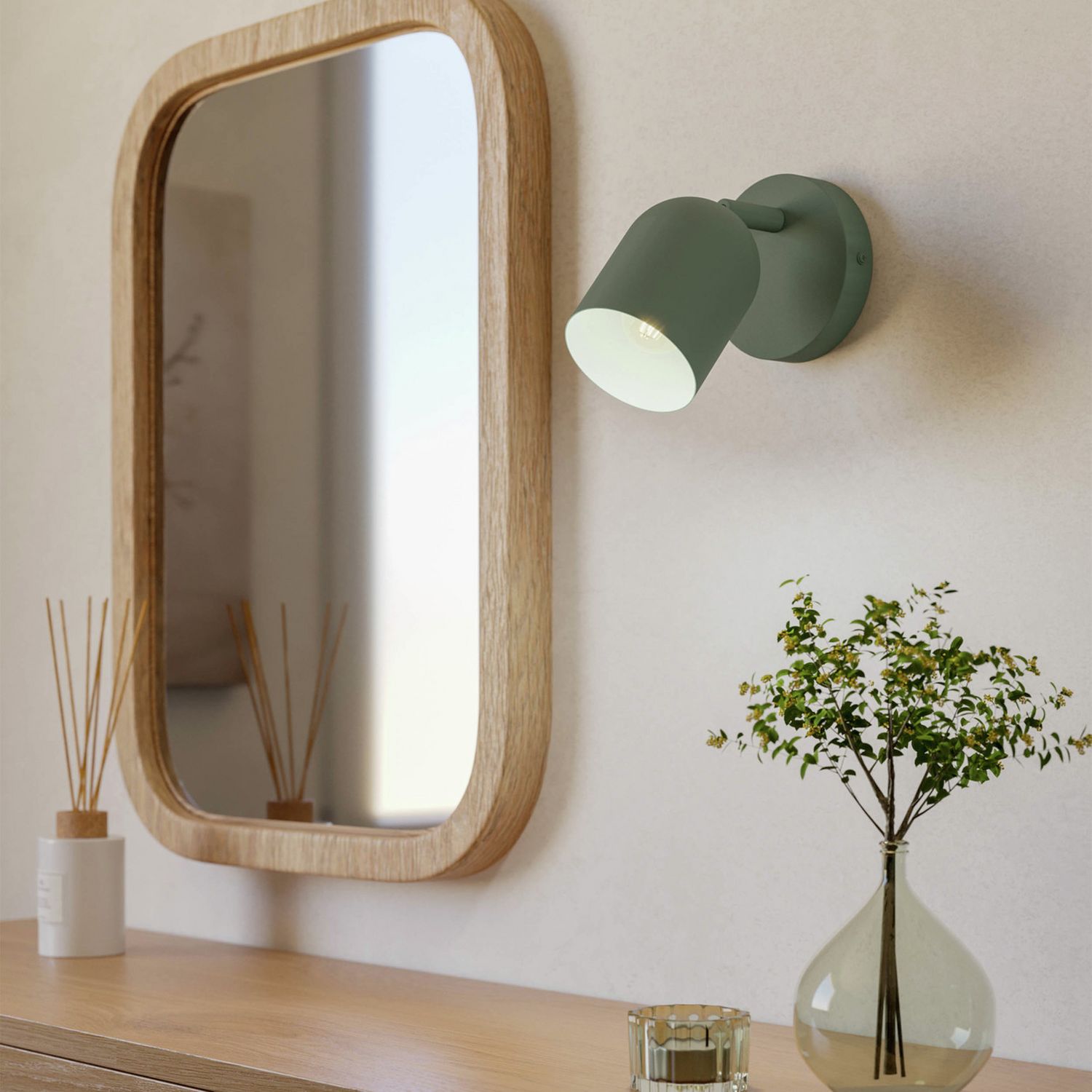 EGLO Tilston steel spotlight in green - British product