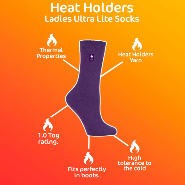 Heat Holders Ladies Ultra Lite Thermal Socks, UK version