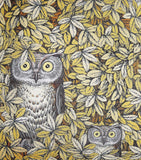 Fornasetti silk cushion with owl design, 50cm square - British product