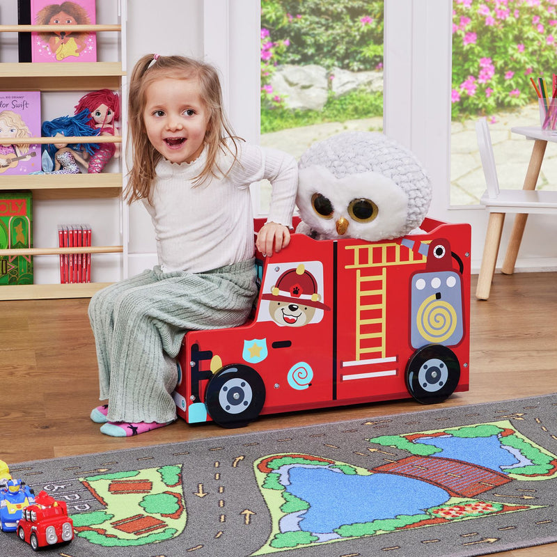 Liberty House Toys fire engine toy box red (British brand)