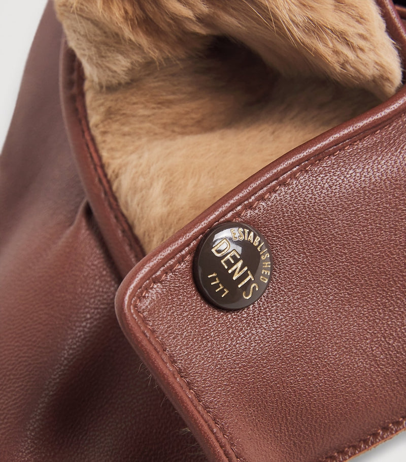 DENTS Lumley leather fur-lined gloves - British product